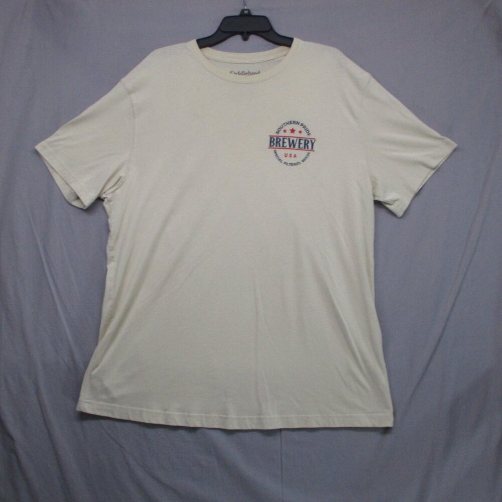 Saddlebred Southern Pride Brewery Graphic Print T-Shirt Off White Men Size | XLT